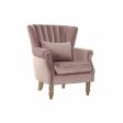 Armchair DKD Home Decor 73 x 70 x 87 cm Pink Rubber wood For Cheap