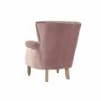 Armchair DKD Home Decor 73 x 70 x 87 cm Pink Rubber wood For Cheap